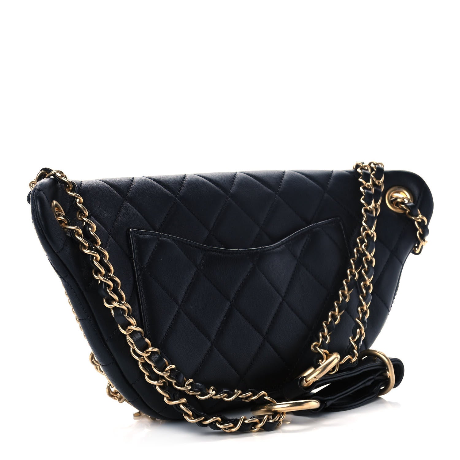Chanel Lambskin Quilted All About Chains Waist Belt Bag Black 3 of 11