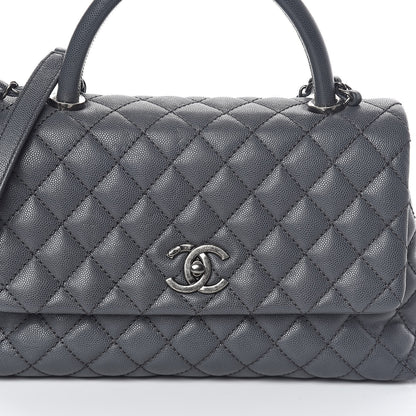 Chanel Caviar Quilted Small Coco Handle Flap Gray 10 of 10