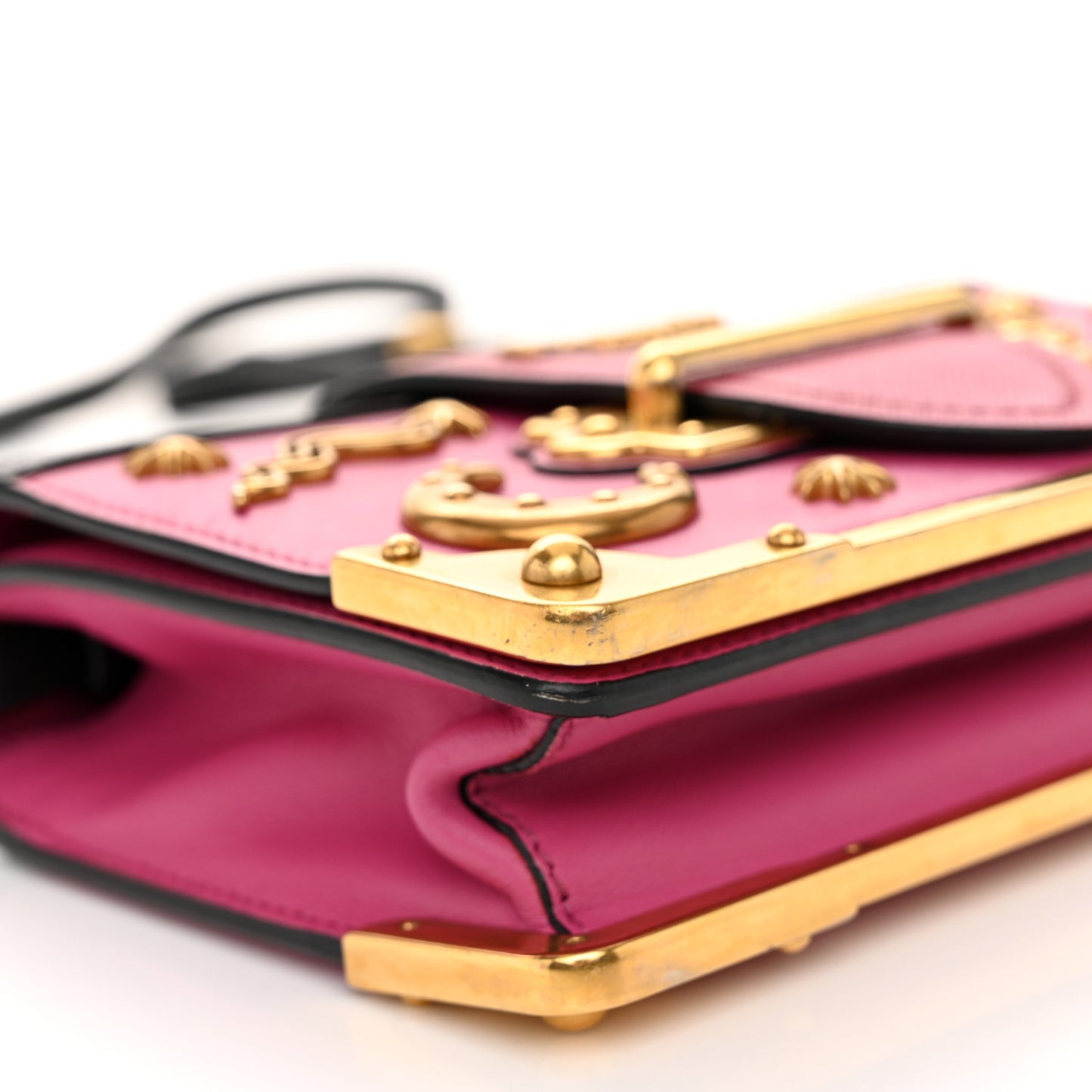 City Calf Saffiano Astrology Cahier Bag Fuxia Black