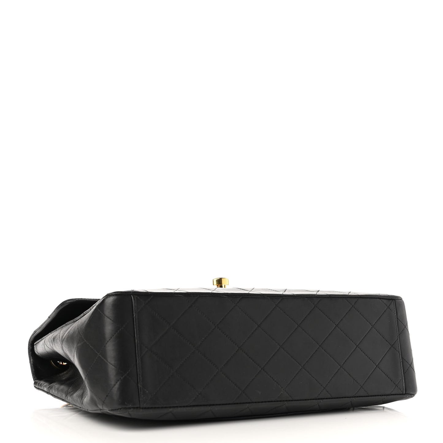 Lambskin Quilted XL Jumbo Single Flap Black