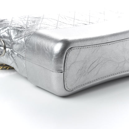 Chanel Metallic Lambskin Calfskin Quilted Medium Gabrielle Hobo Silver 6 of 11