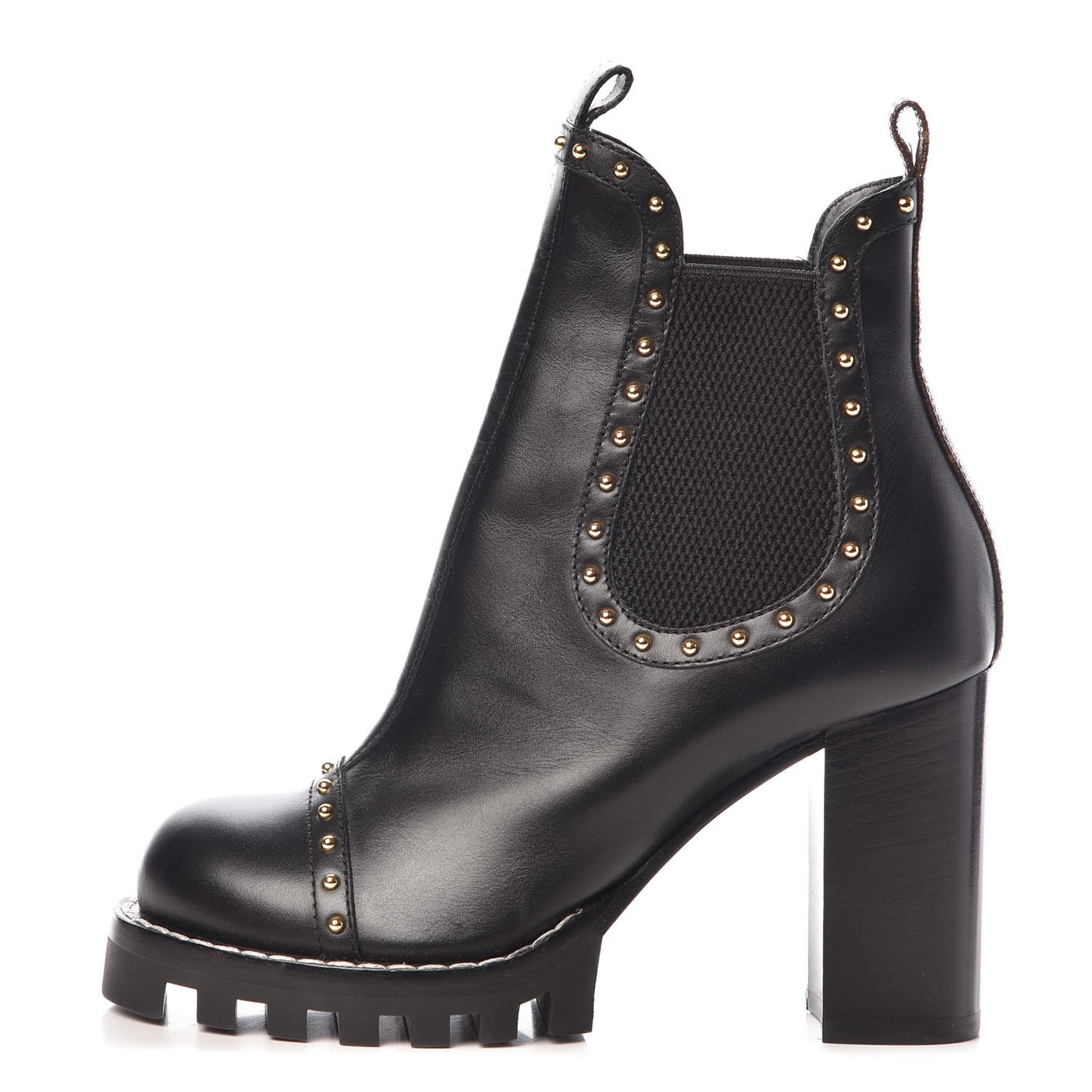 Calfskin Rockabilly Chelsea Ankle Boots 36 Black