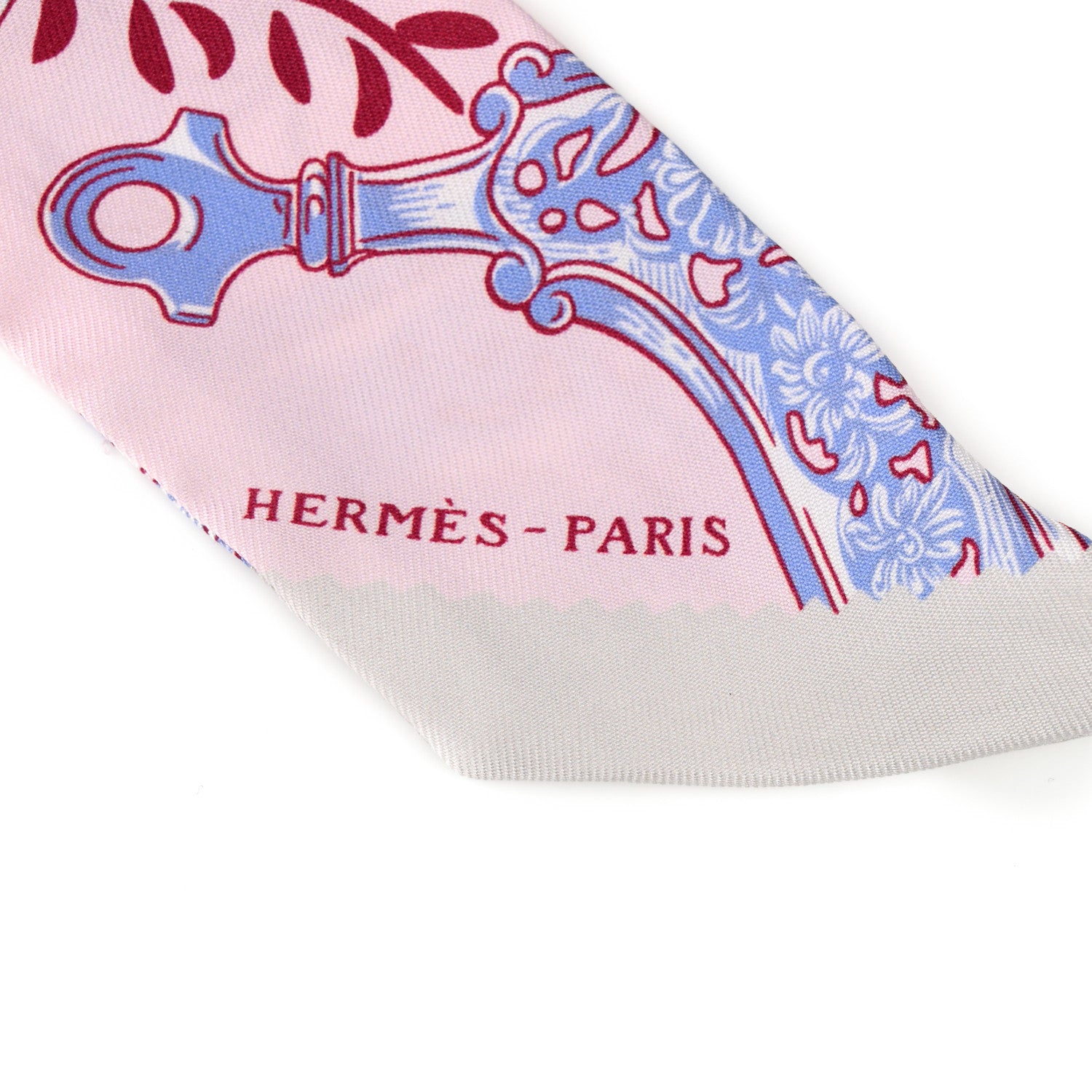 Hermes Silk Etriers Remix Twilly Rose Pale Bordeaux 2 of 4