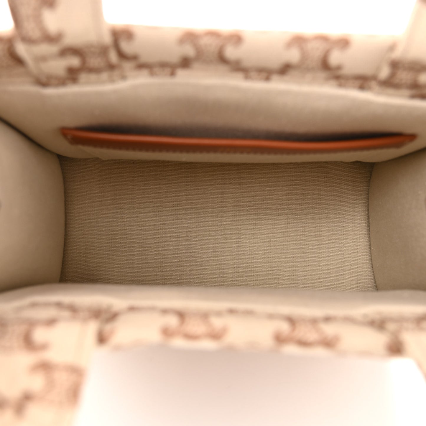 Canvas Calfskin Triomphe Print Small Cabas Thais White