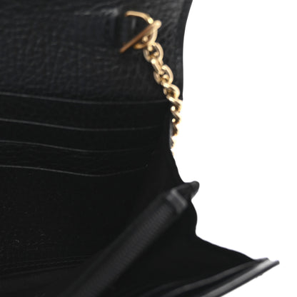 Gucci Dollar Calfskin GG Supreme Monogram Petite GG Marmont Wallet Chain Bag Black Beige Ebony 6 of 11