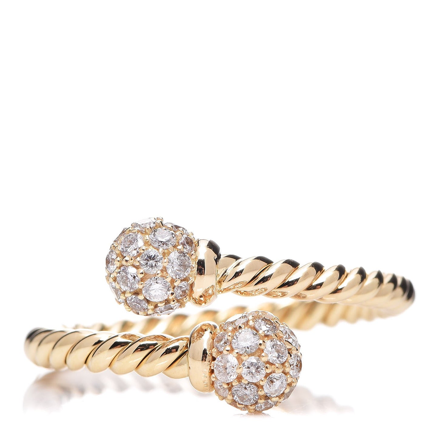 18K Yellow Gold Diamond Solari Bypass Ring 53.1 6.5