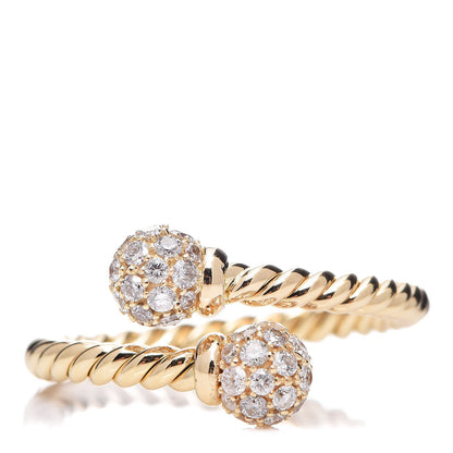 David Yurman 18K Yellow Gold Diamond Solari Bypass Ring 53.1 6.5 1 of 4