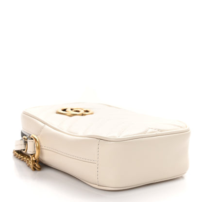 Gucci Calfskin Matelasse Mini GG Marmont Crossbody Bag White 4 of 10