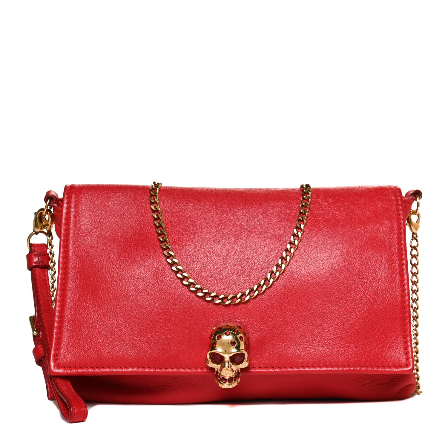 Alexander McQueen Calfskin Skull Crossbody Bag Red 1 of 11