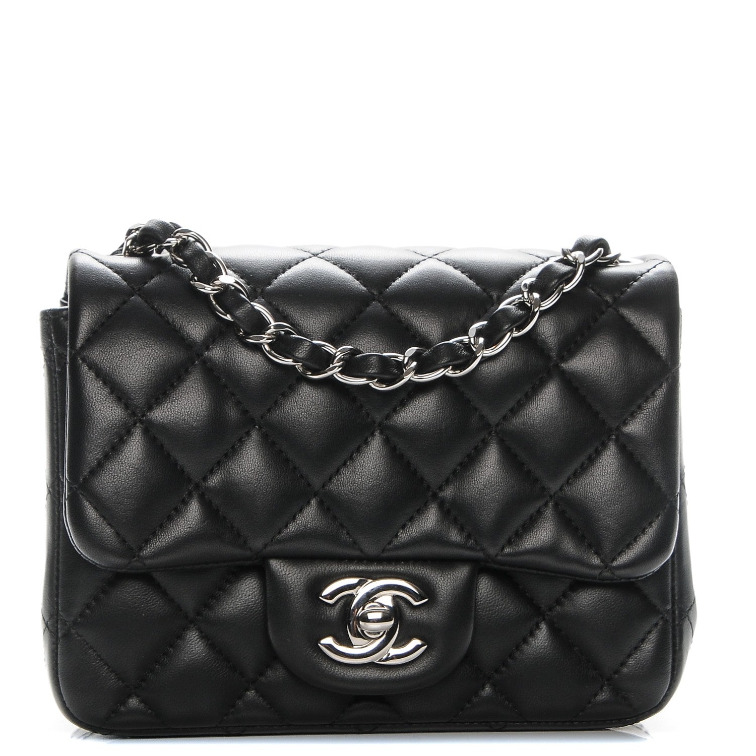 Chanel Lambskin Quilted Mini Square Flap Black 1 of 7