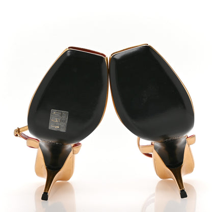Saint Laurent Metallic Calfskin La Scandale 110 Sandals 38 Gold 6 of 8