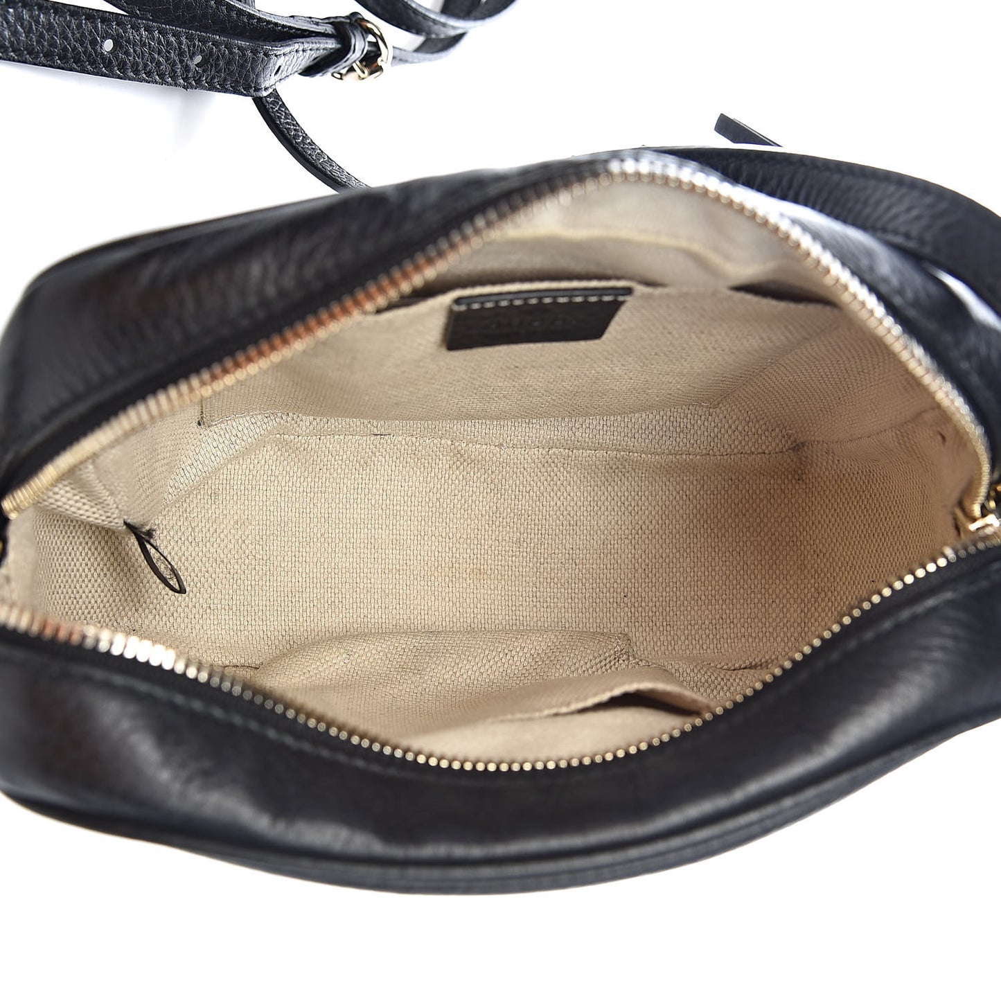 Pebbled Calfskin Small Soho Disco Bag Black