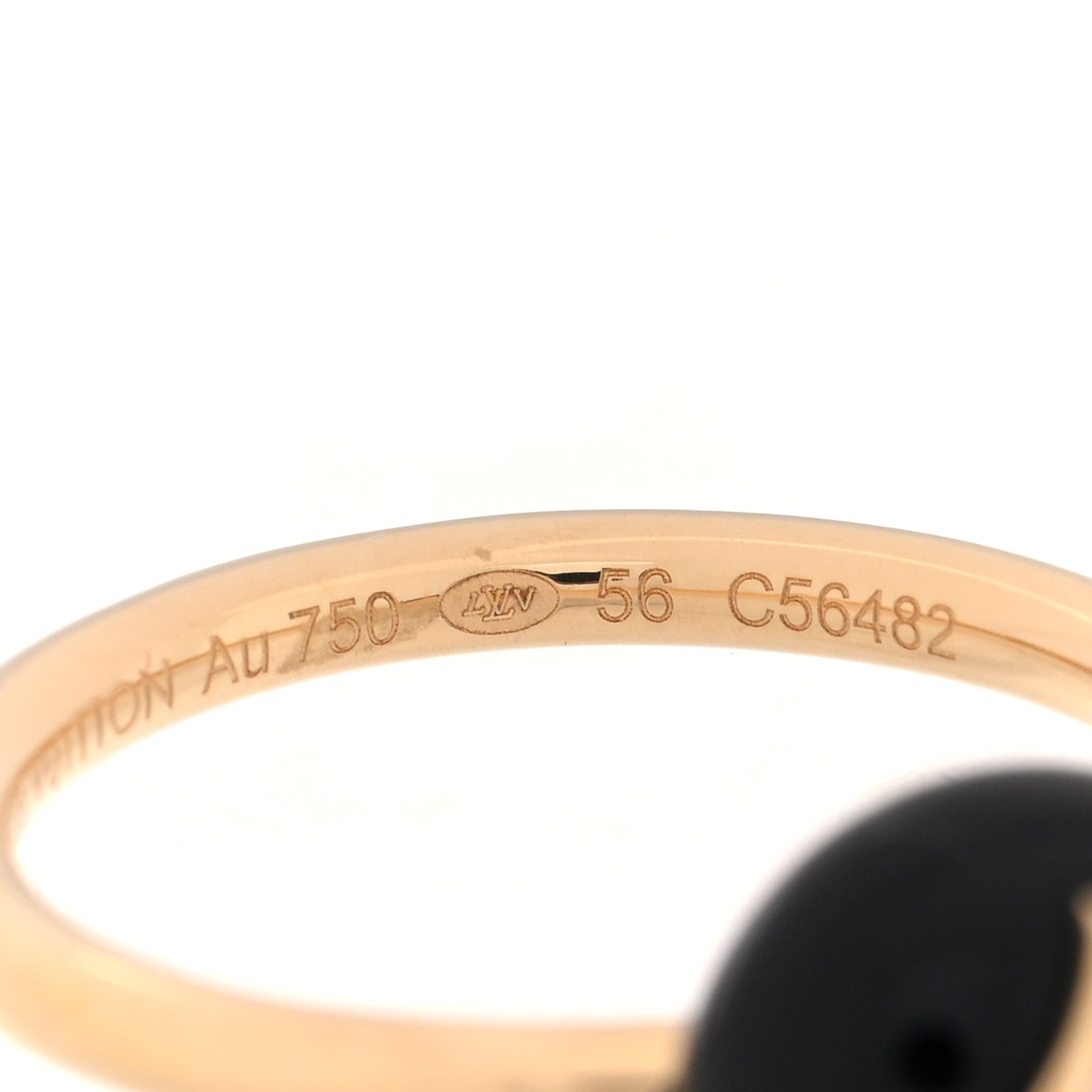 Louis Vuitton 18K Yellow Gold Diamond Black Onyx Idylle Blossom Ring 56 7.5 4 of 6