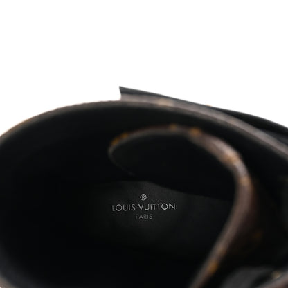 Louis Vuitton Calfskin Monogram Wonderland Flat Ranger Boots 40 Black 8 of 9