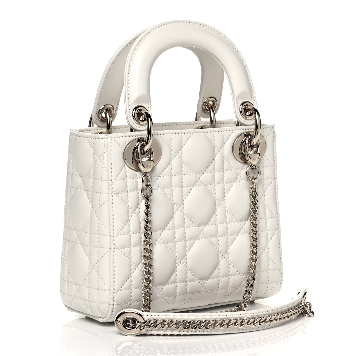 Christian Dior Lambskin Cannage Mini Lady Dior White 3 of 9