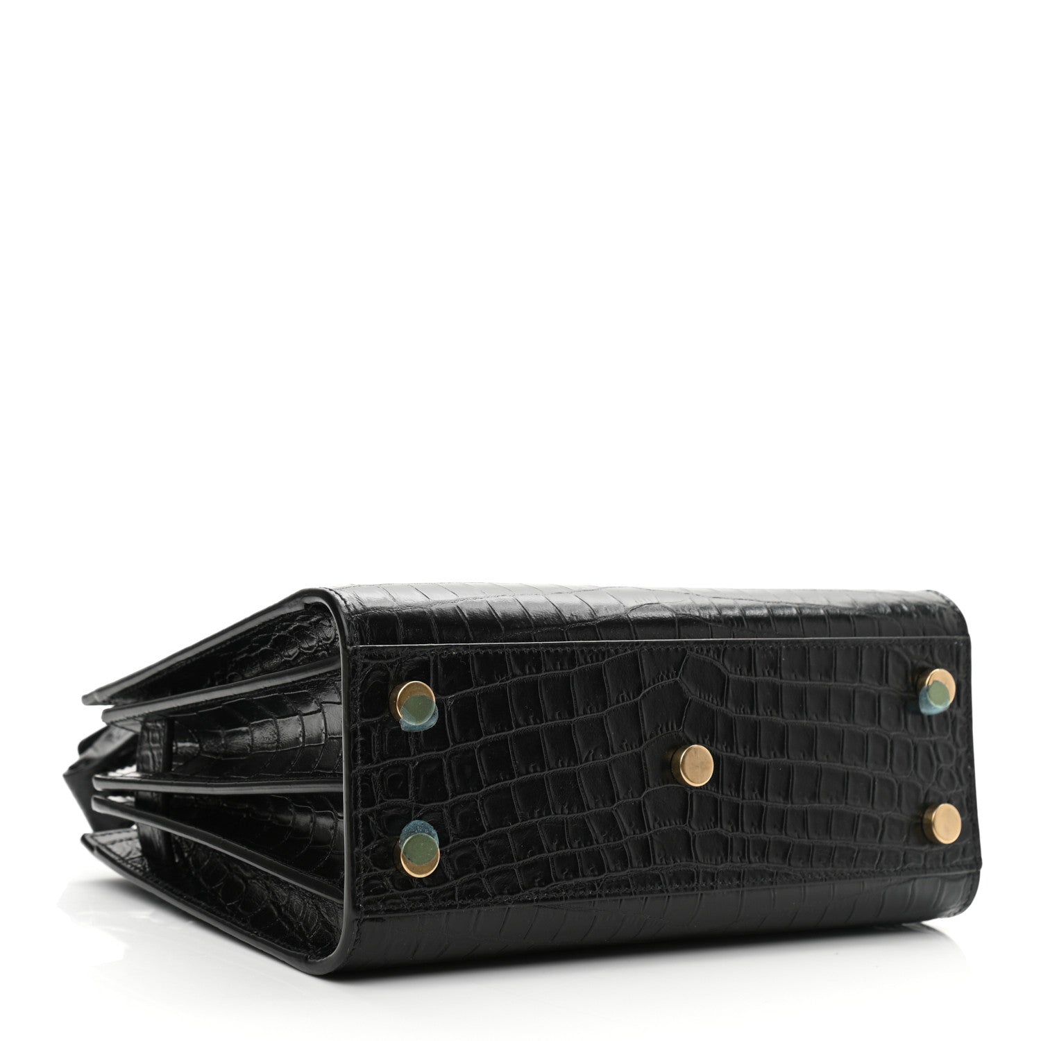 Saint Laurent Calfskin Crocodile Embossed Nano Sac De Jour Black 4 of 10