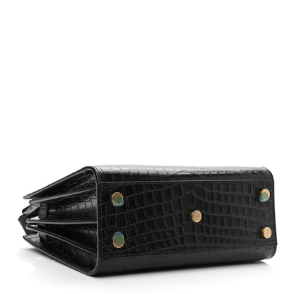 Saint Laurent Calfskin Crocodile Embossed Nano Sac De Jour Black 4 of 10