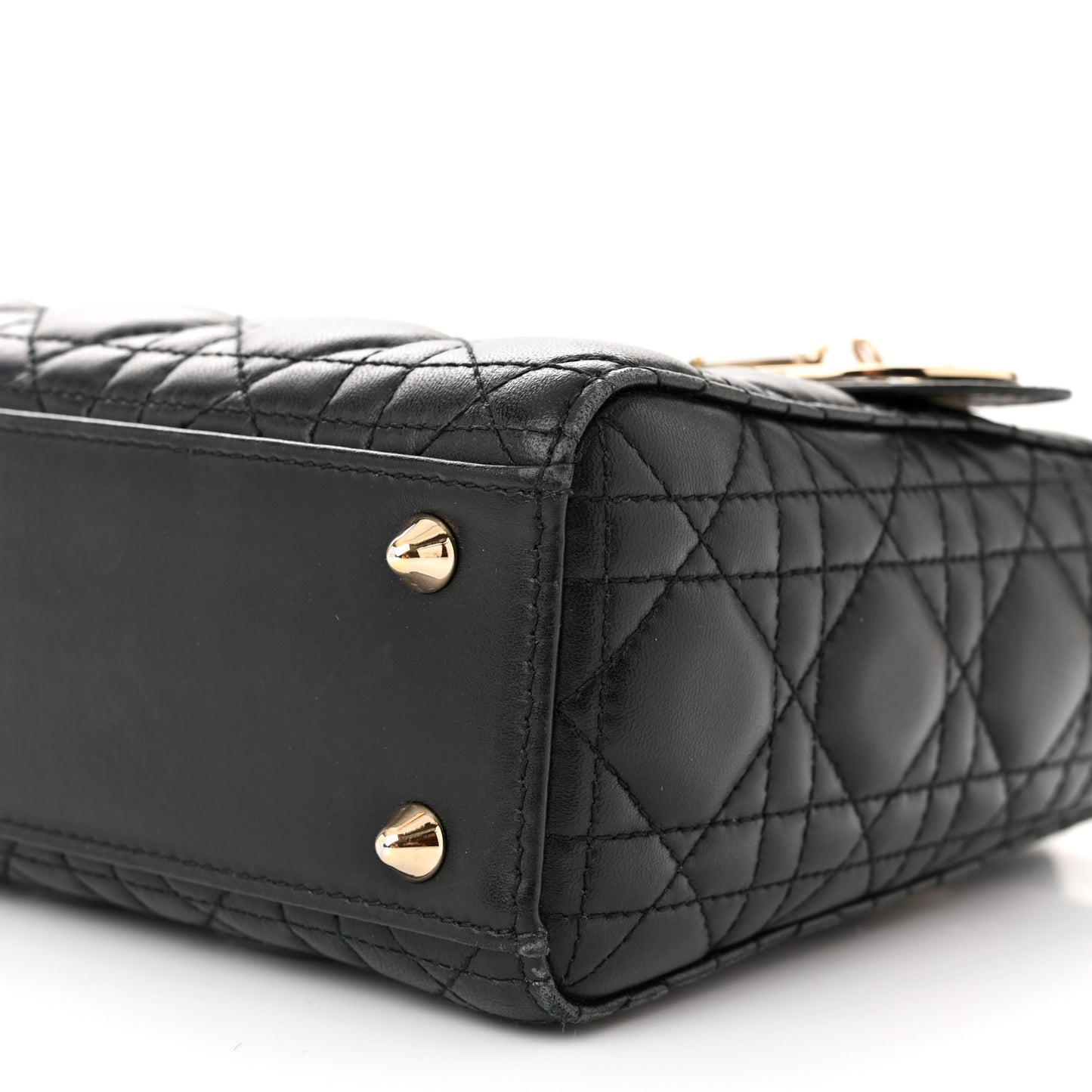 Lambskin Cannage Small Lucky Badges My Lady Dior Black