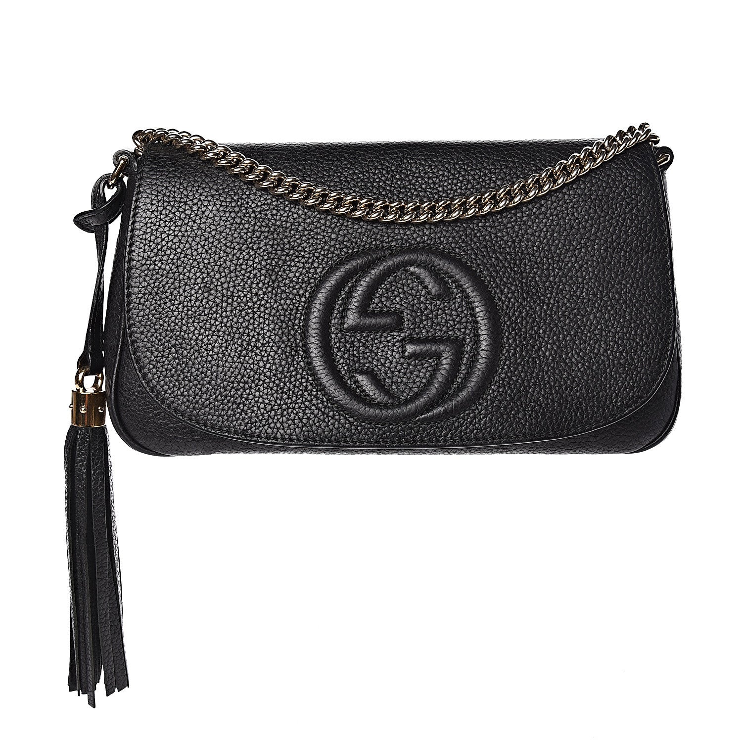 Gucci Pebbled Calfskin Medium Soho Flap Crossbody Black 1 of 10