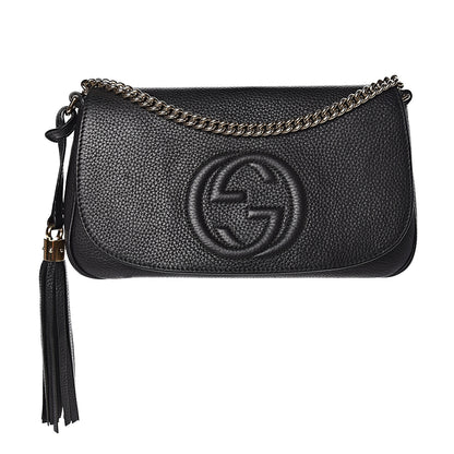 Gucci Pebbled Calfskin Medium Soho Flap Crossbody Black 1 of 10