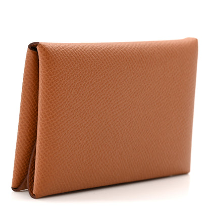 Hermes Epsom Calvi Duo Card Case Gold 3 of 6