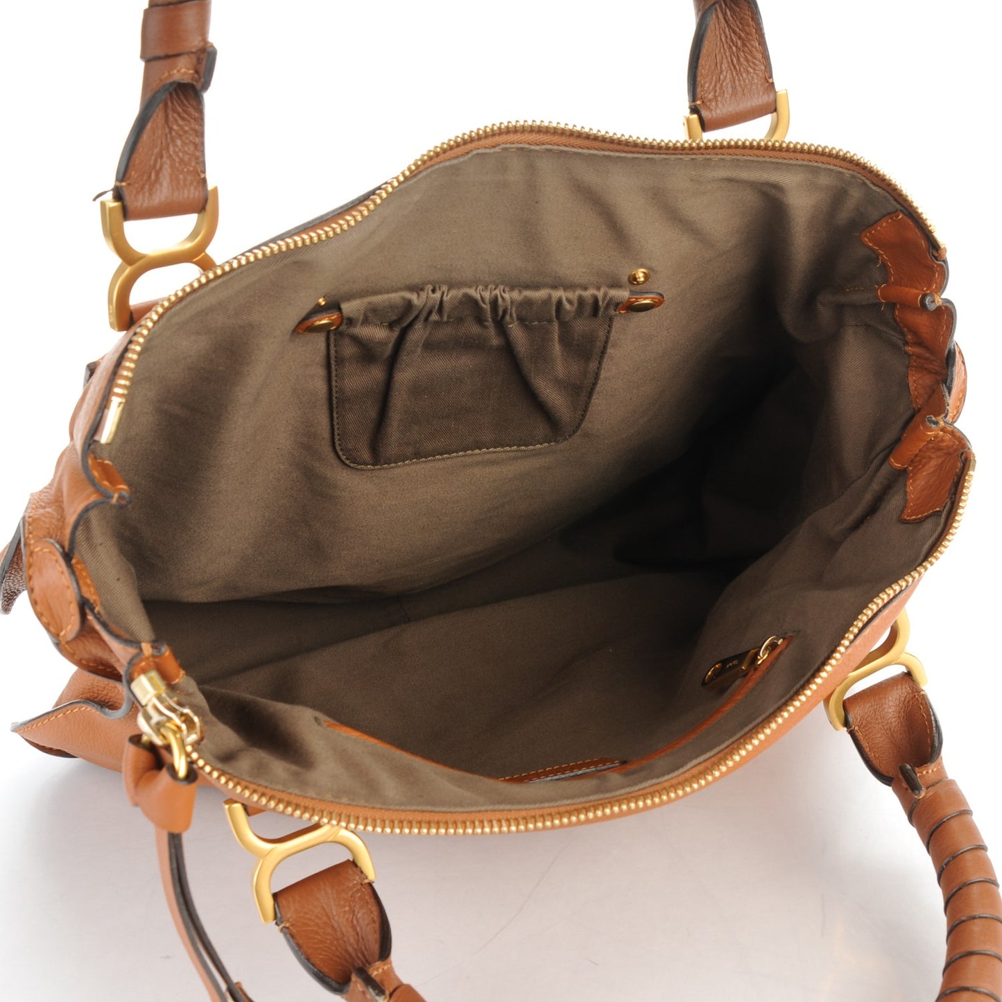 Calfskin Large Marcie Satchel Tan
