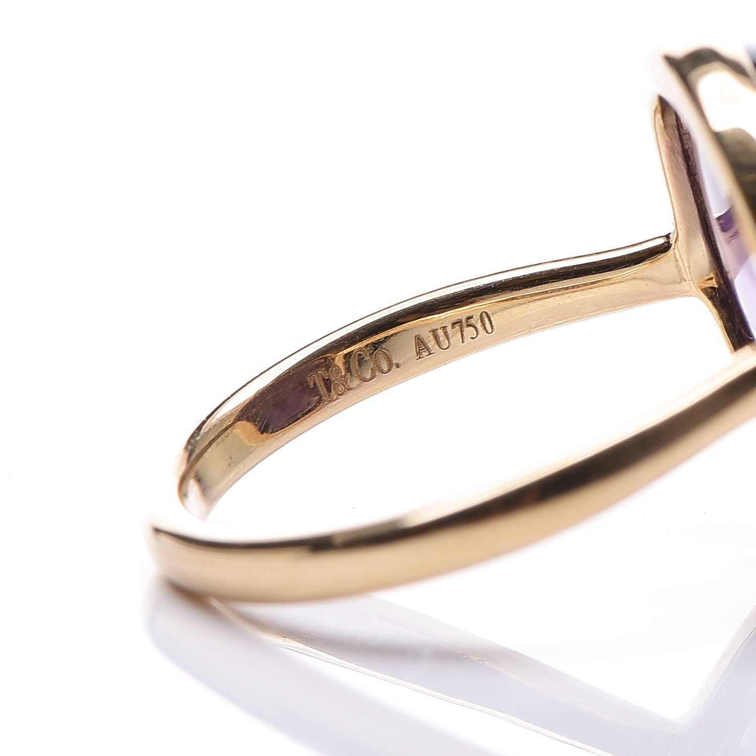 Tiffany 18K Yellow Gold Amethyst Paloma Picasso Olive Leaf Ring 49 5 4 of 4