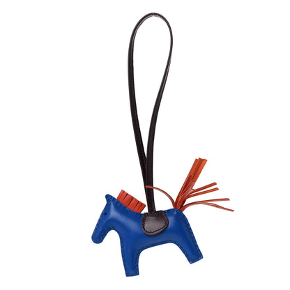 Hermes Milo Lambskin Grigri Rodeo Horse Bag Charm PM Bleu France Cornaline Rouge Sellier 1 of 4