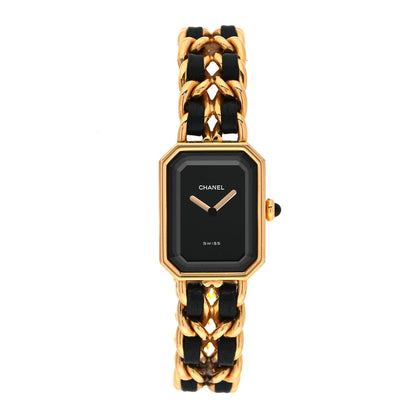 Chanel Stainless Steel Lambskin 20mm Chain Premiere Quartz Watch Gold L 1 of 4
