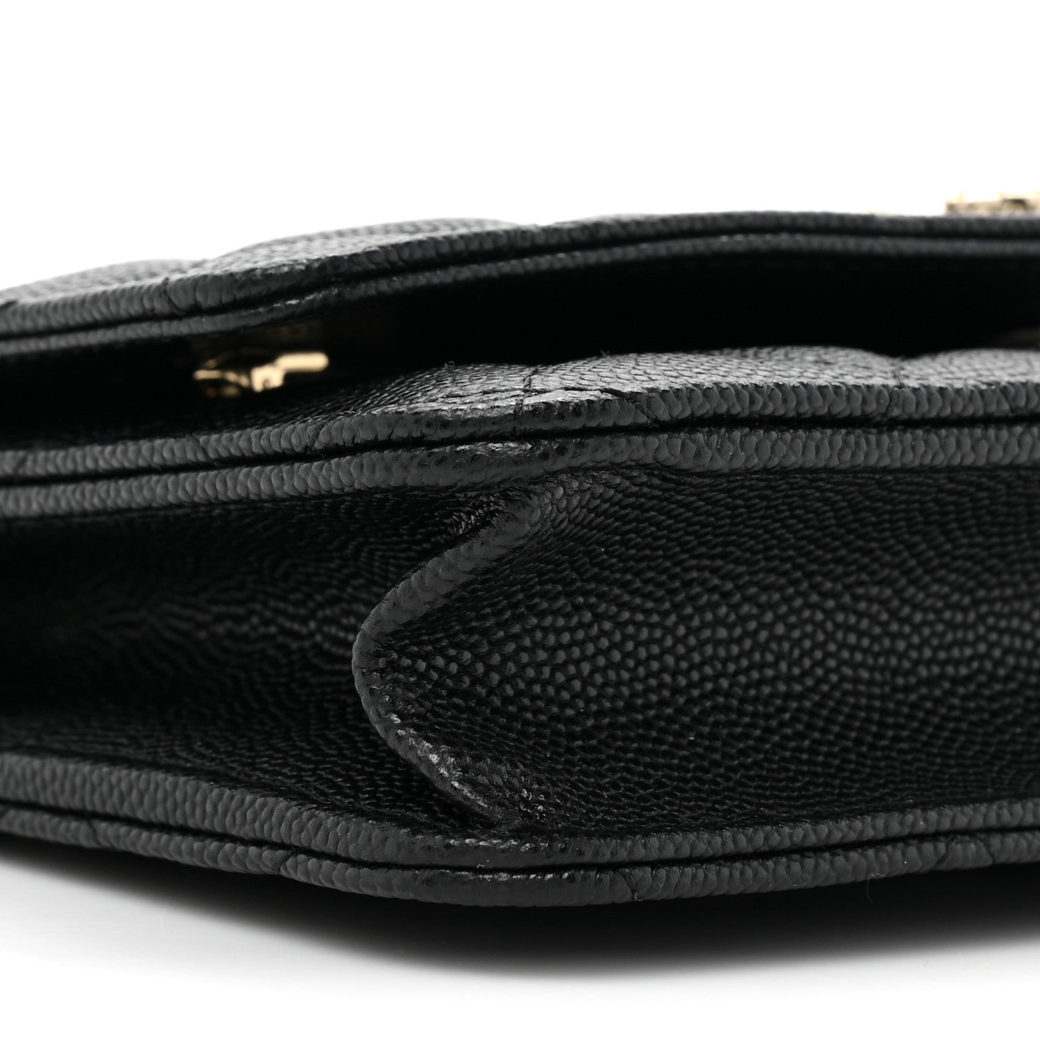 Chanel Shiny Caviar Quilted Strass CC Wallet On Chain WOC Black 12 of 13
