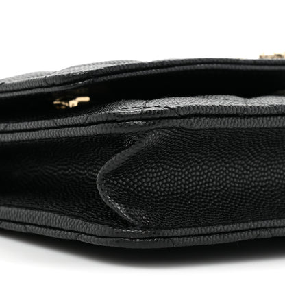Chanel Shiny Caviar Quilted Strass CC Wallet On Chain WOC Black 12 of 13