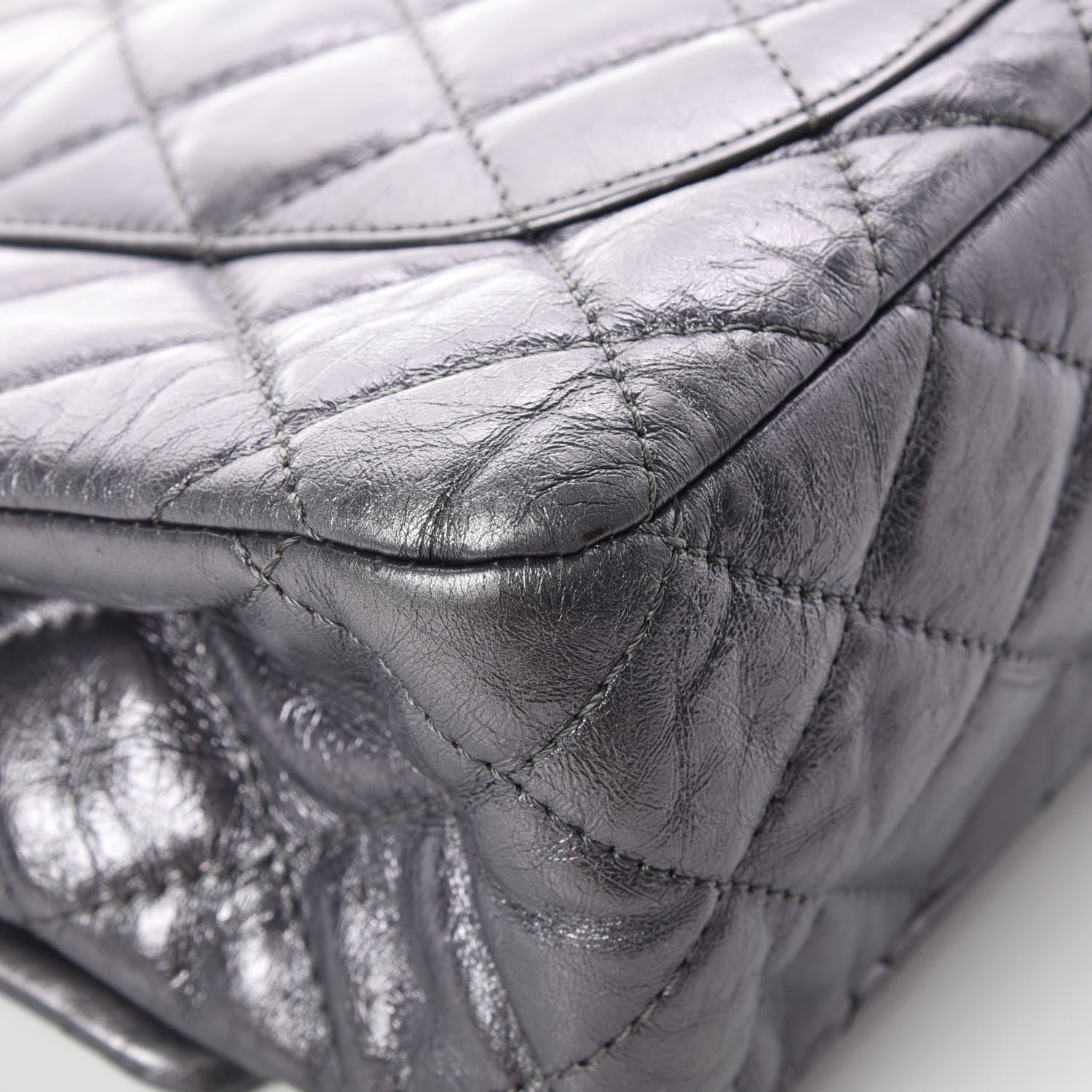 Chanel Metallic Aged Calfskin Quilted 2.55 Reissue 227 Flap Dark Silver 13 of 16