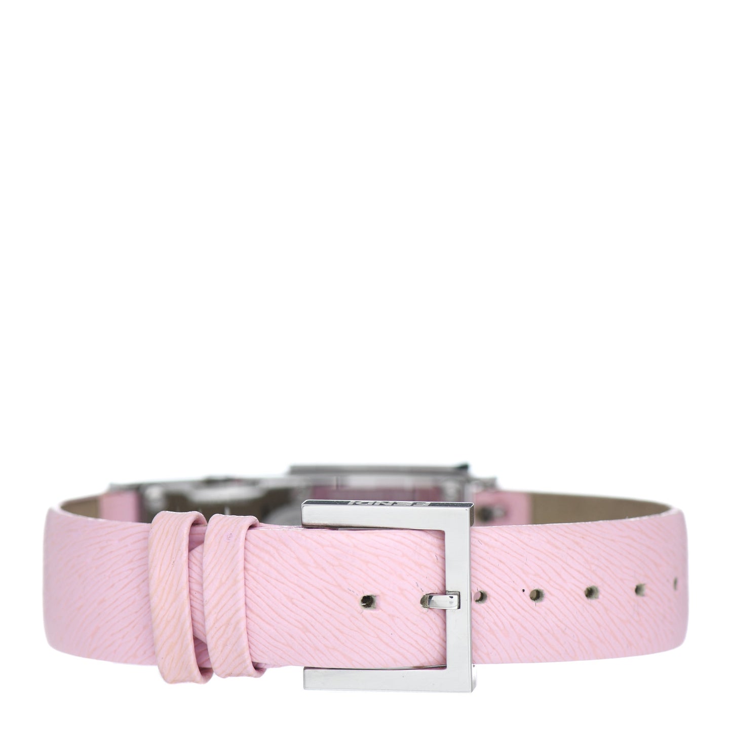 Stainless Steel Calfskin Diamond Pave 18mm Quartz Watch