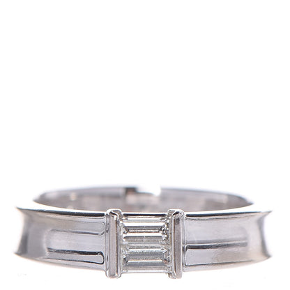 Tiffany 18K White Gold Diamond Baguette Stackable Ring 51 4.5 1 of 7