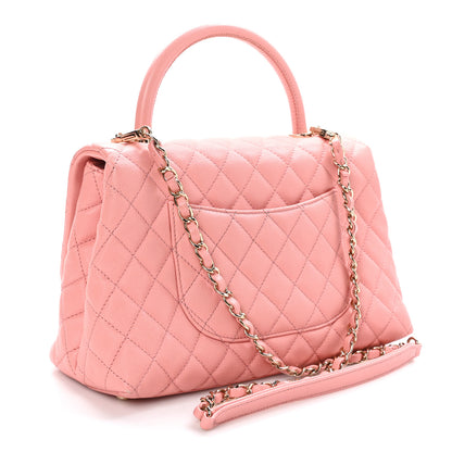 Chanel Caviar Quilted Small Coco Handle Flap Pink 3 of 11
