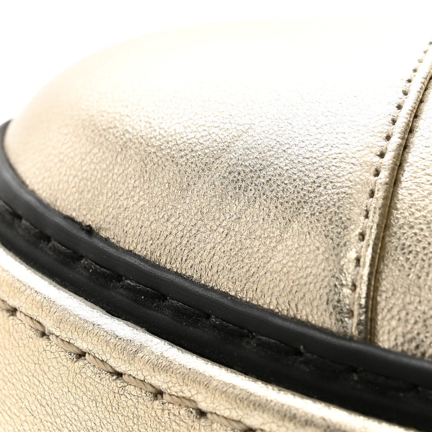 Metallic Lambskin Camellia High Top Sneakers 41 Gold
