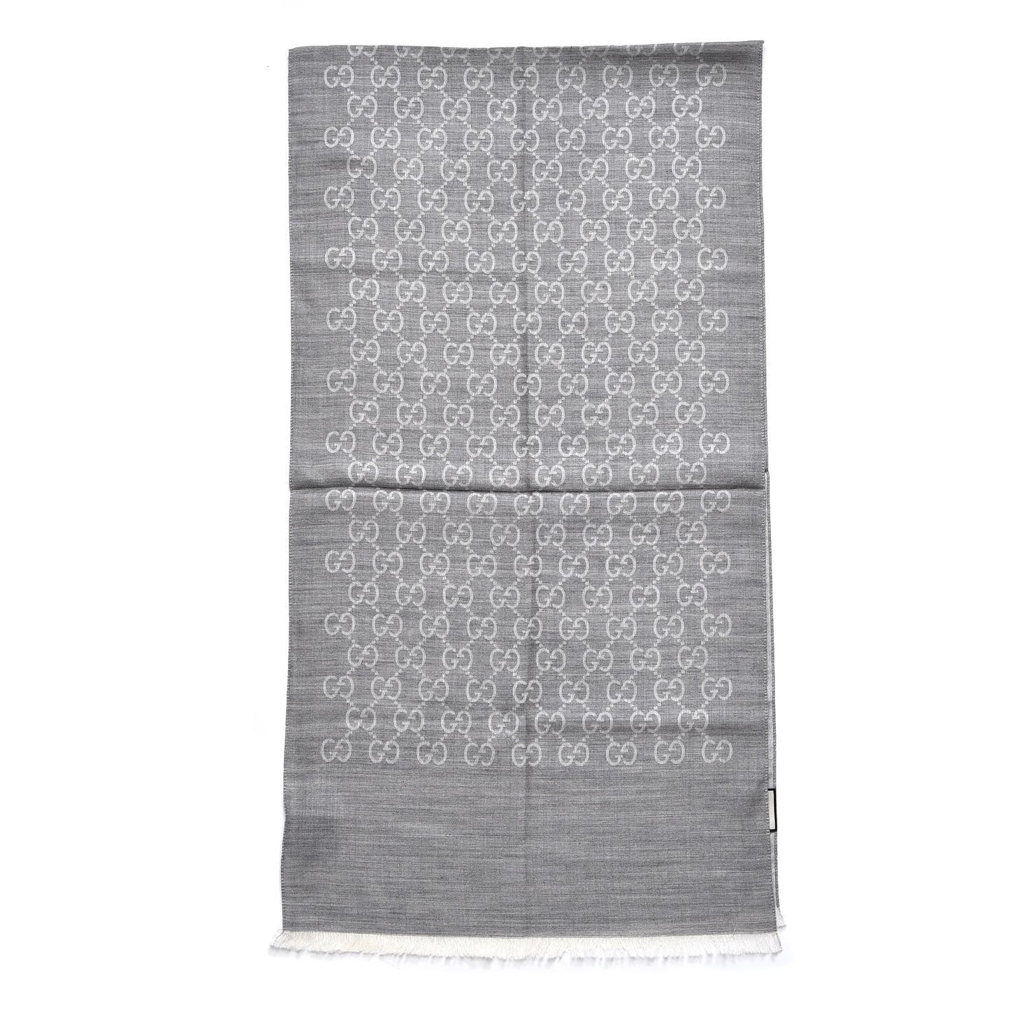 Wool Silk GG Monogram GGNat Scarf Lead