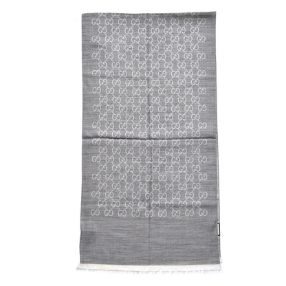Gucci Wool Silk GG Monogram GGNat Scarf Lead 3 of 7