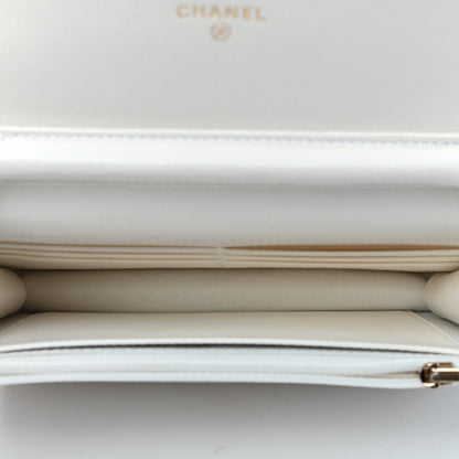 Chanel Caviar Quilted Wallet On Chain WOC White 5 of 10