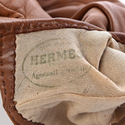 Hermes Lambskin Collier De Chien Gloves 8 Gold 4 of 4