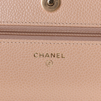 Chanel Caviar Quilted Wallet On Chain WOC Beige 5 of 6