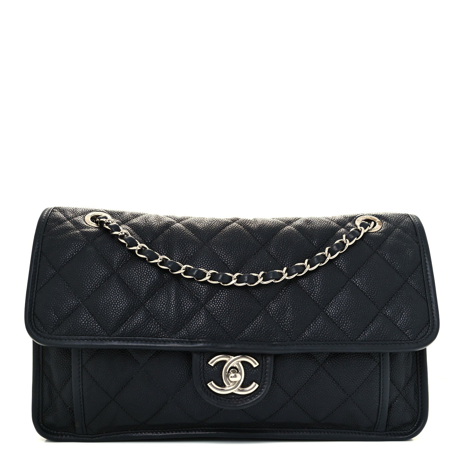 Chanel Caviar Quilted Large French Riviera Flap Black 1 of 11