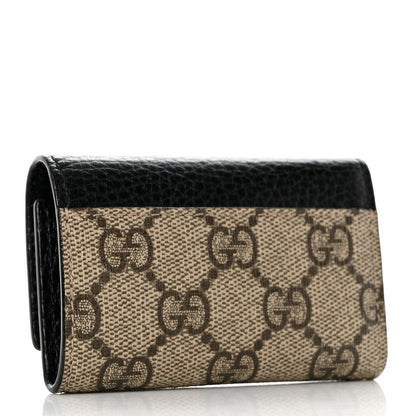 Gucci Dollar Calfskin GG Supreme Monogram GG Marmont 6 Key Holder Case Black Beige Ebony 3 of 10