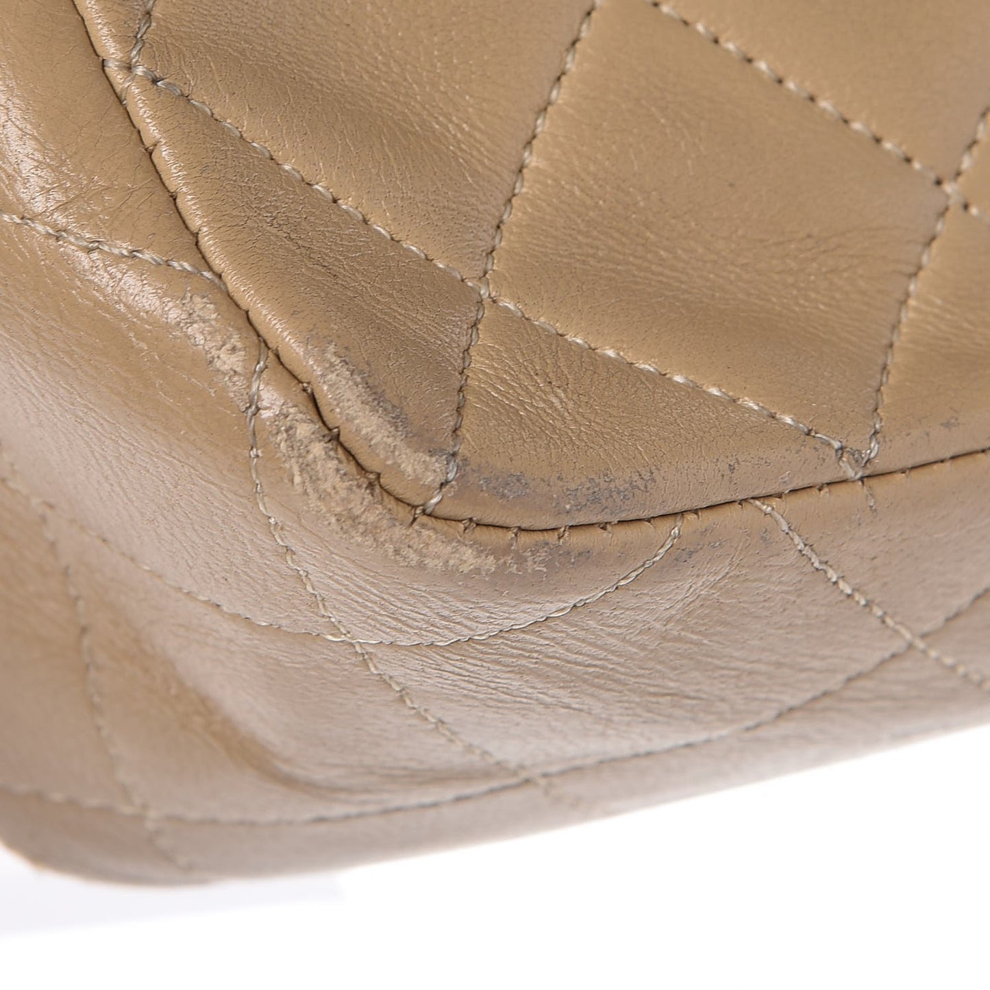 Lambskin Quilted Small Single Flap Beige