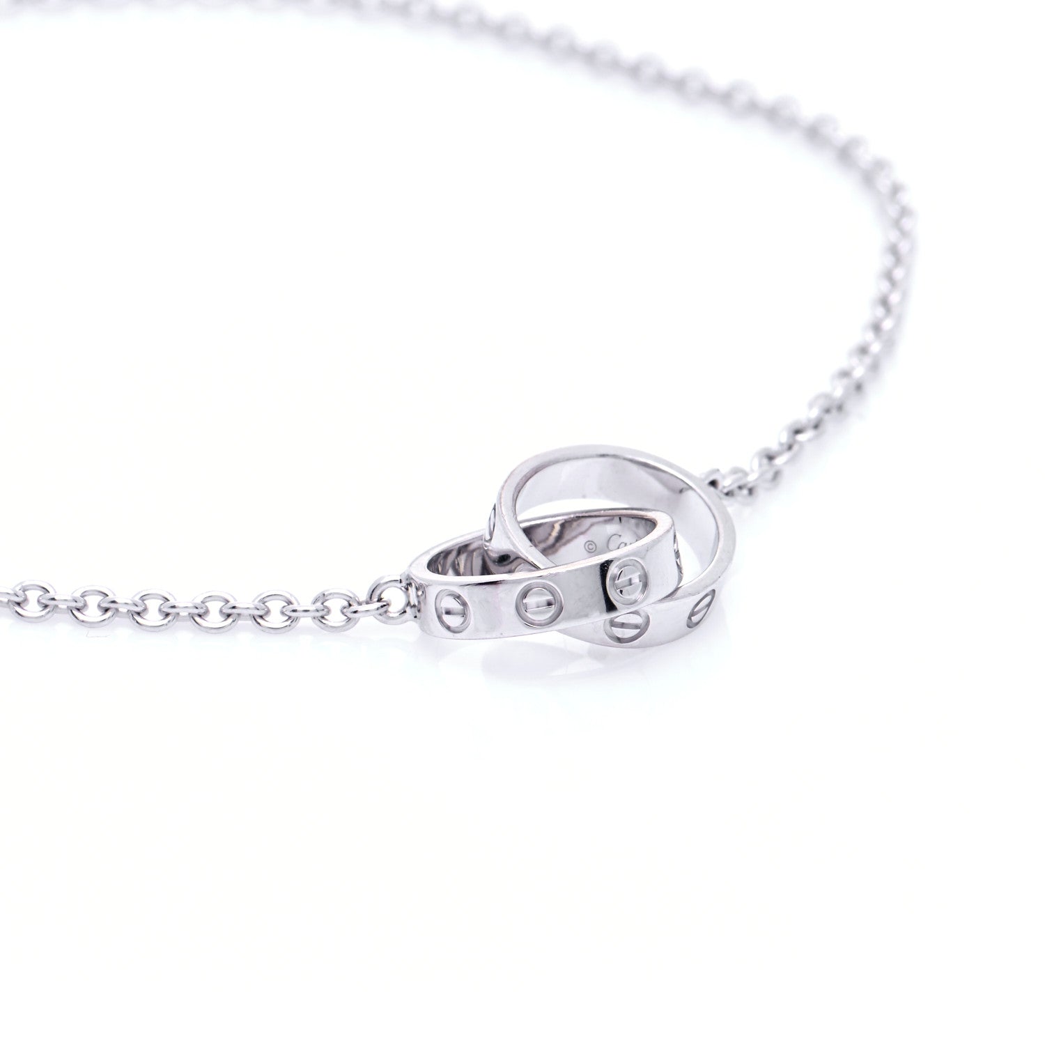 Cartier 18K White Gold Interlocking LOVE Bracelet 4 of 12