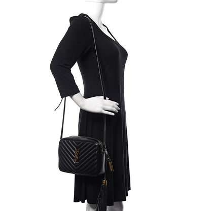 Saint Laurent Calfskin Matelasse Monogram Lou Camera Bag Black 2 of 10
