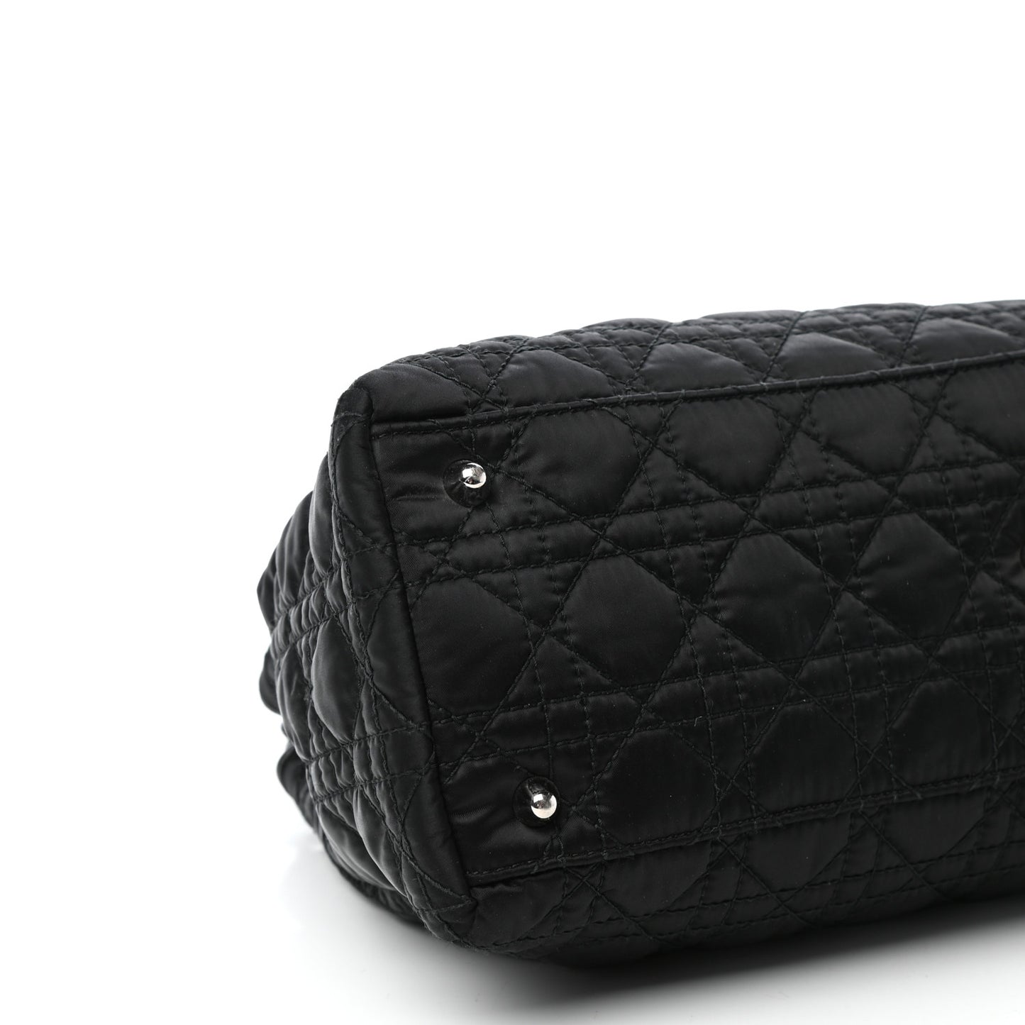 Satin Cannage Charming Lock Flap Shoulder Bag Black