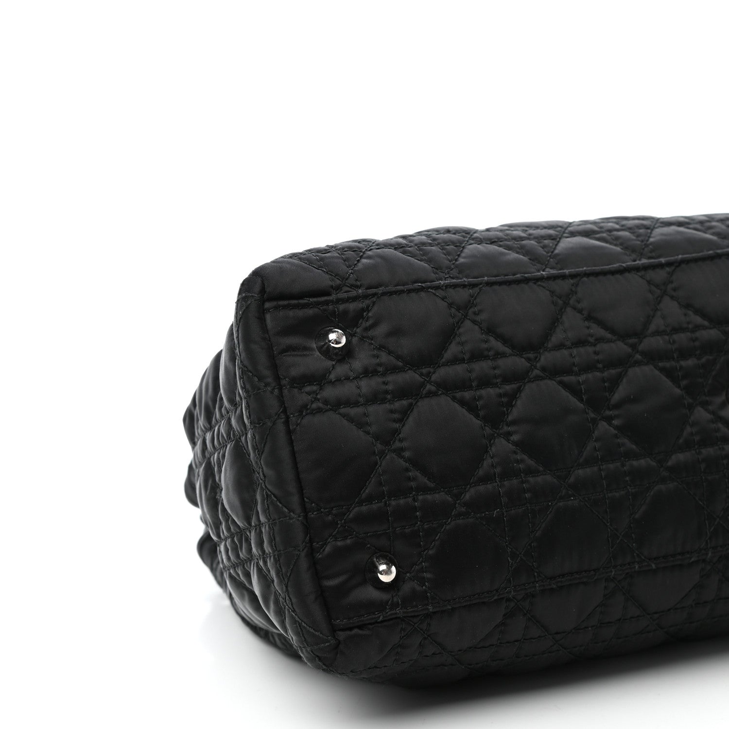 Christian Dior Satin Cannage Charming Lock Flap Shoulder Bag Black 8 of 10