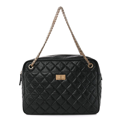 Chanel Aged Calfskin Quilted Large Reissue Camera Case Black 1 of 10