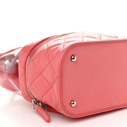 Chanel Crumpled Calfskin PVC Quilted Flap Pink 9 of 12
